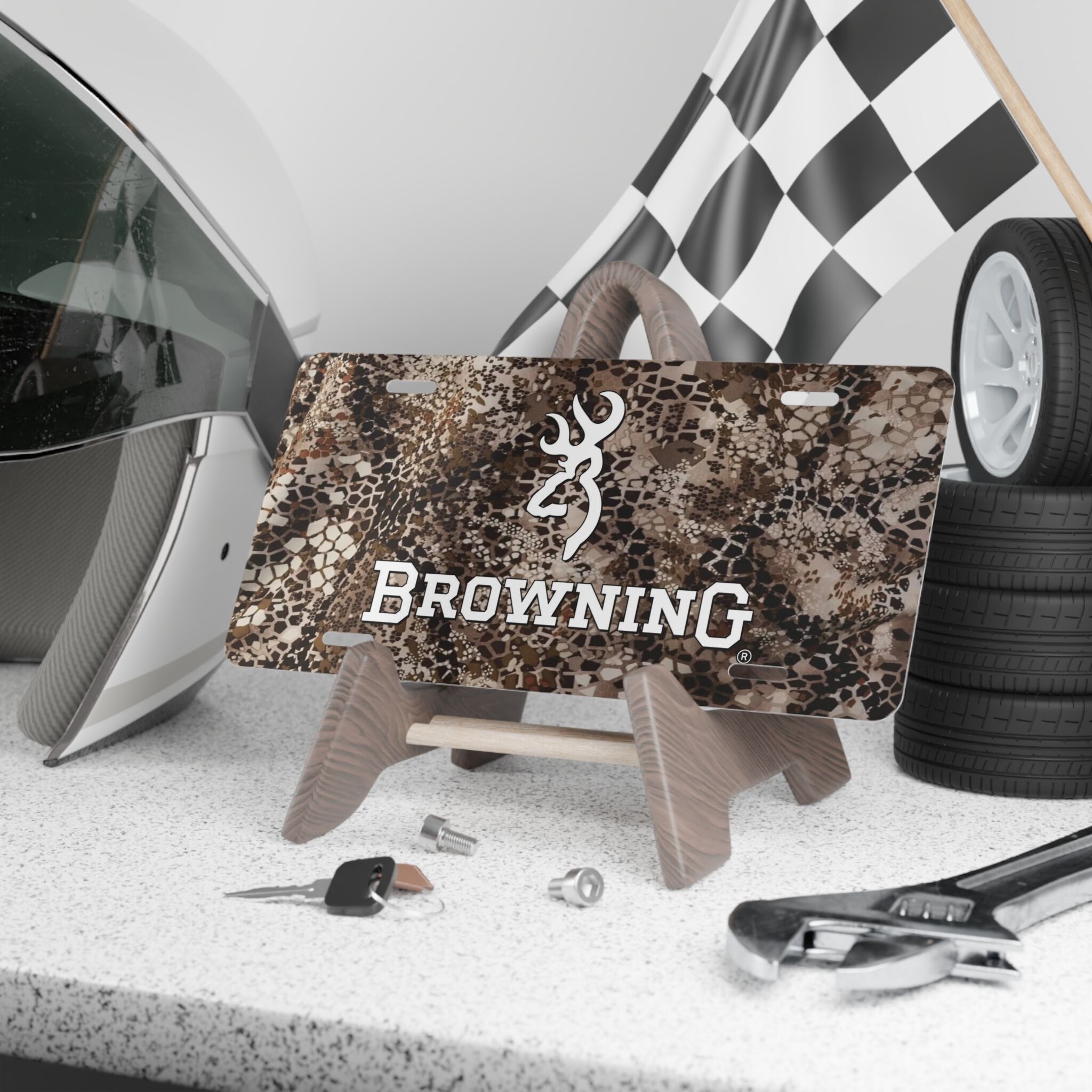 Custom Vanity Plate Tag With Browning And Approach FX Camo