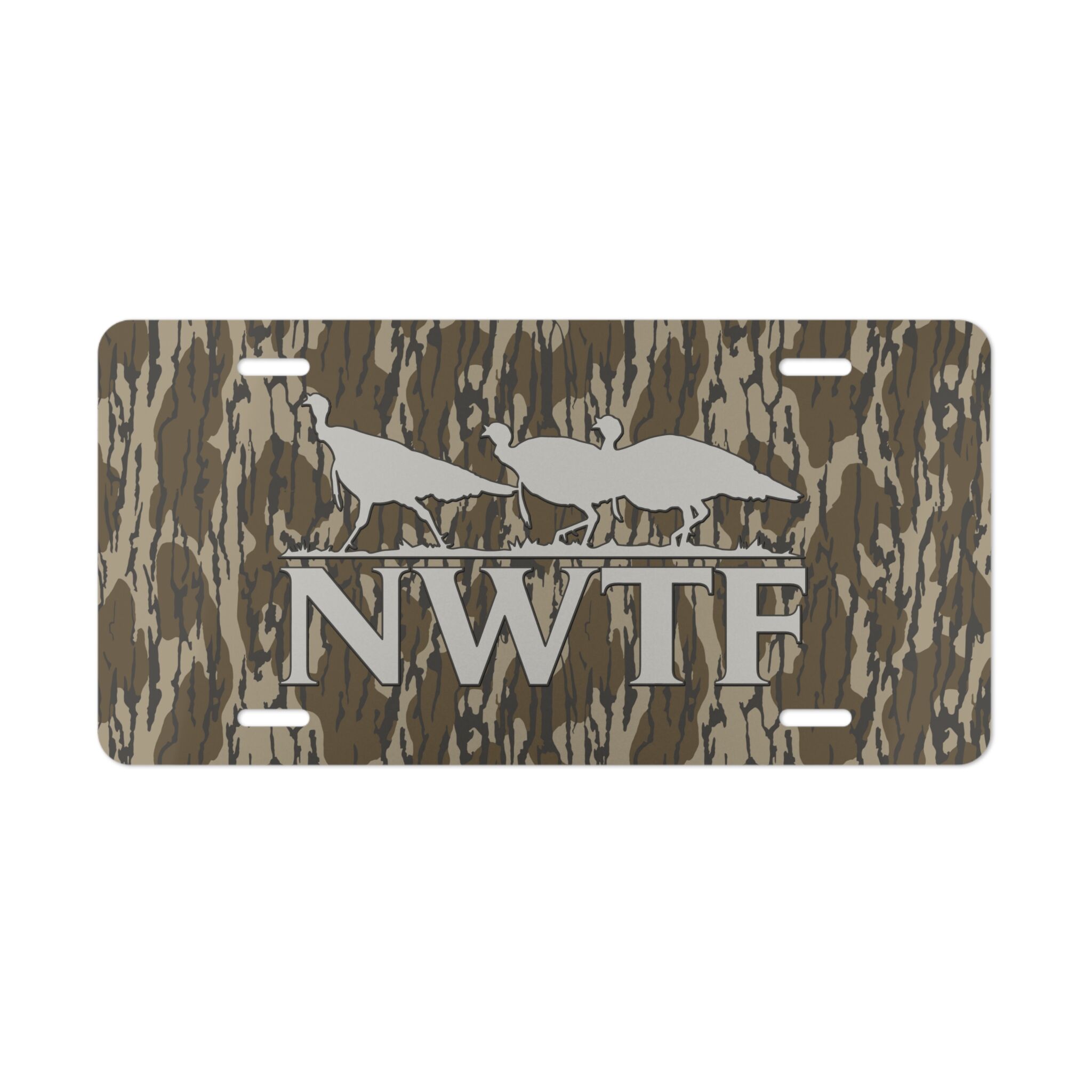 Custom Camo Vanity Plate In Hunter Camo With NWTF Logo V3