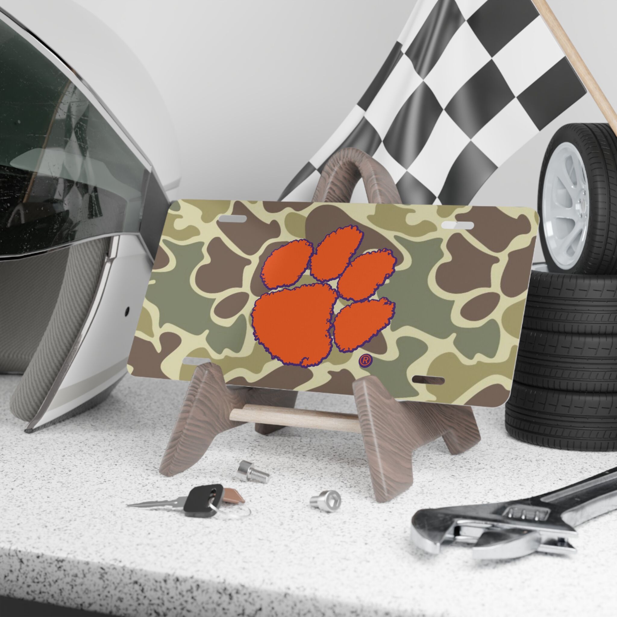 Durable Drake Woodland Duck Hunter Camo Front Vanity Plate for Trucks and Cars
