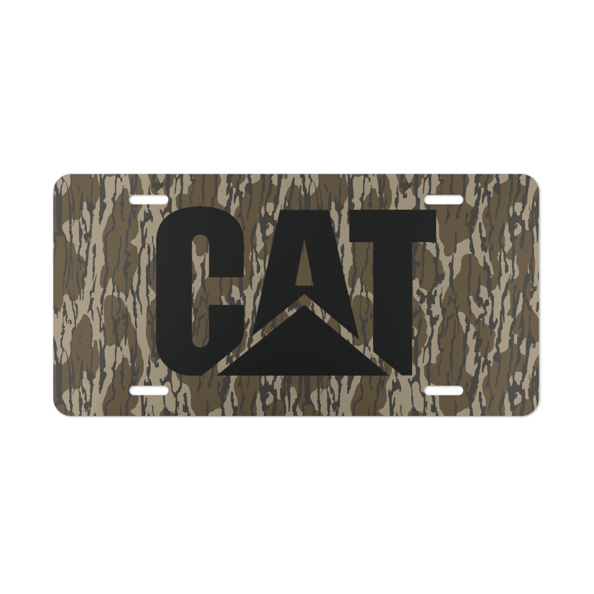 Durable CAT Camo Vanity Plate for Rugged Outdoor Vehicles