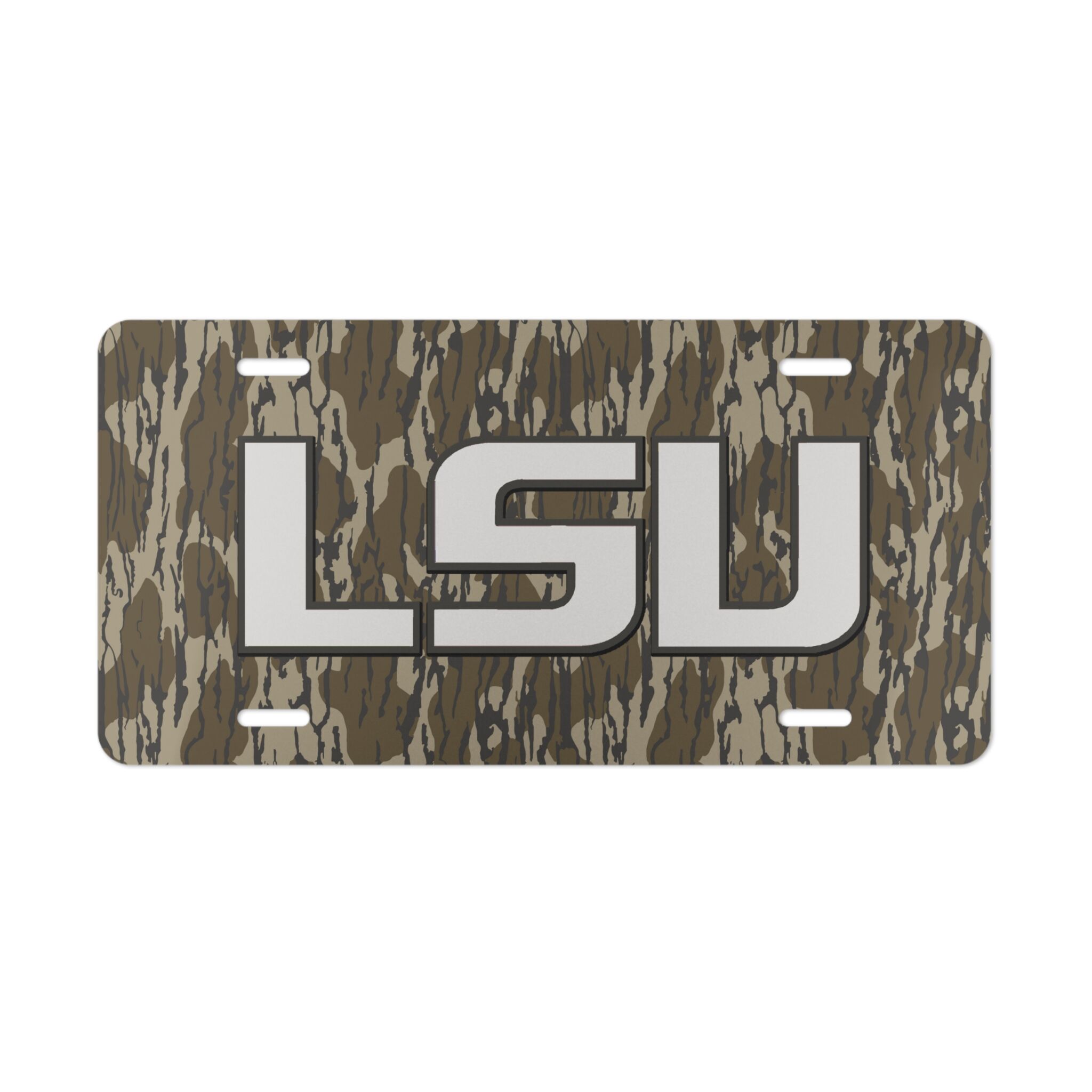 Weatherproof LSU Camo Vanity Plate for Rugged Vehicle Style