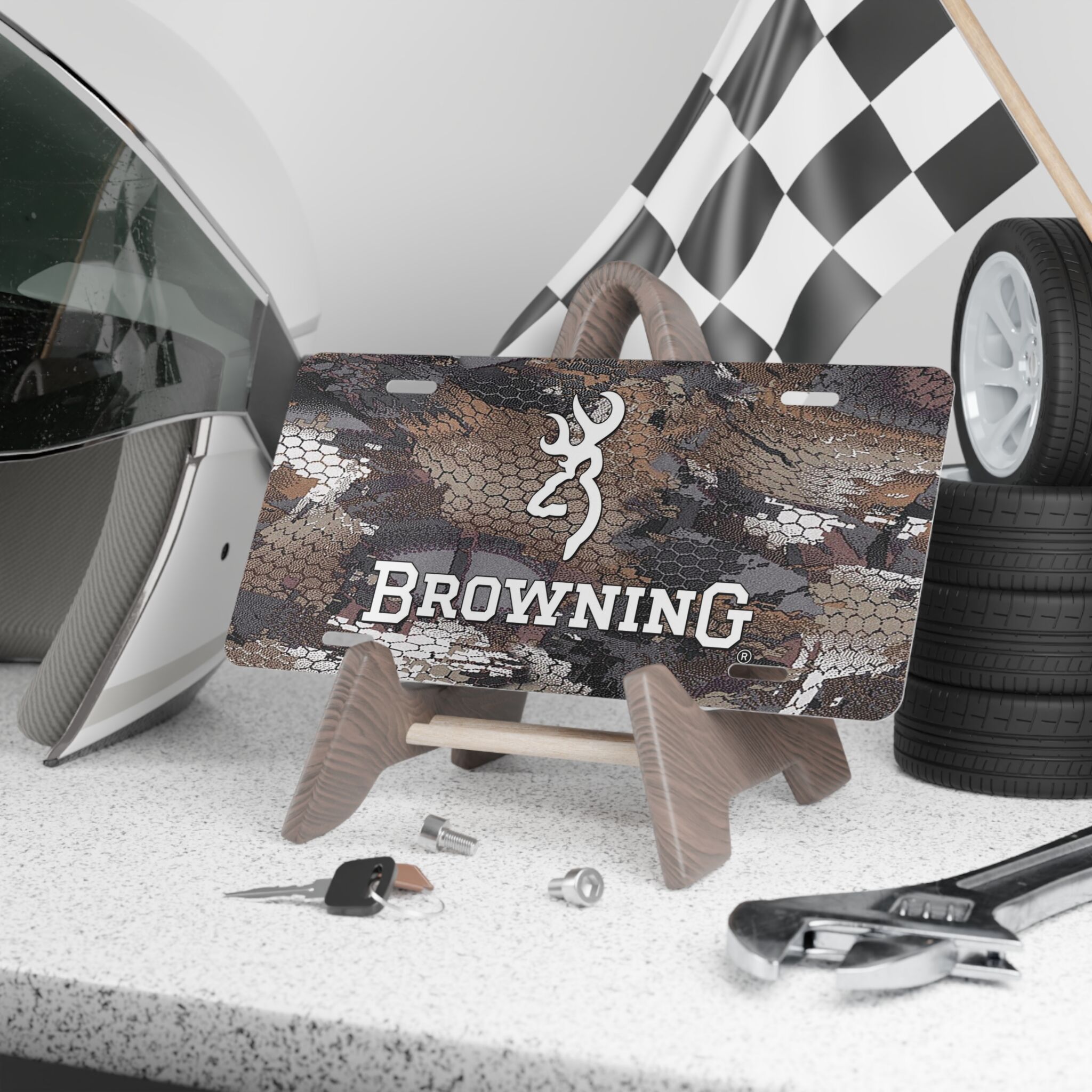 Durable Browning Optifade Timber Camo Front License Plate