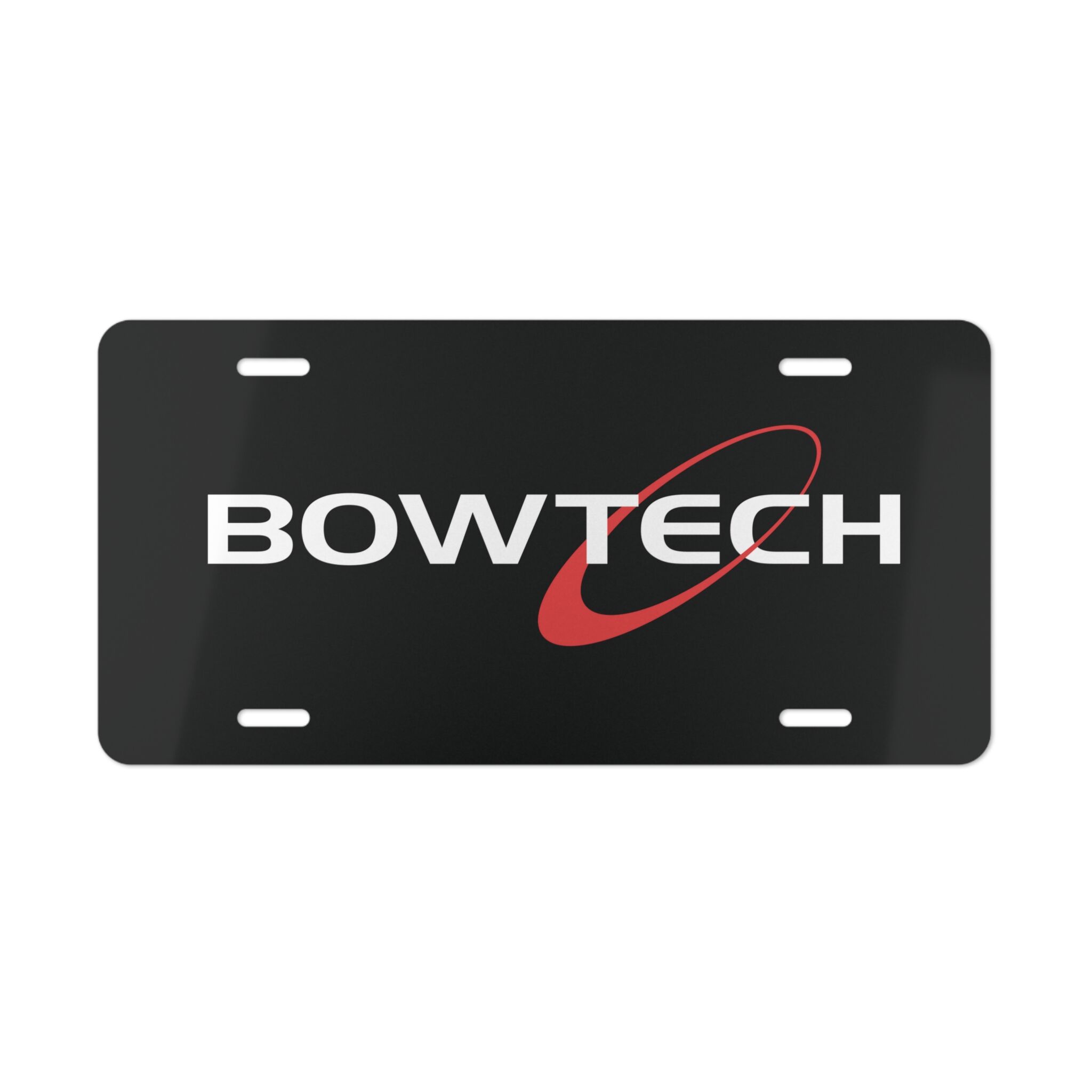 Durable Bowtech Front License Plate with Camo Logo Design